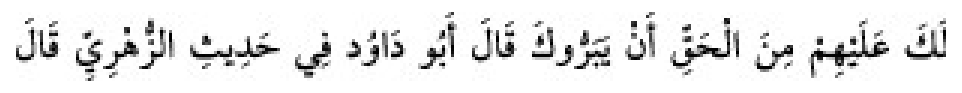 Texto árabe del hadiz de Sunan Abū Dāwūd