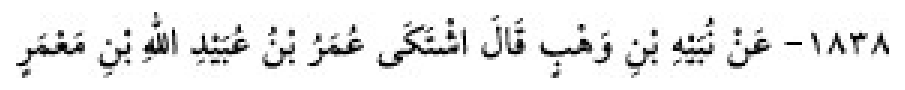 Texto árabe del hadiz de Sunan Abū Dāwūd