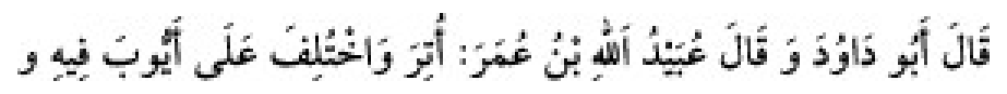 Texto árabe del hadiz de Sunan Abū Dāwūd