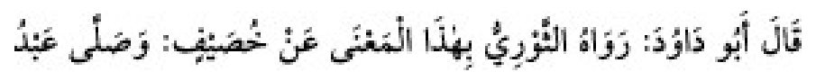 Texto árabe del hadiz de Sunan Abu Dawud