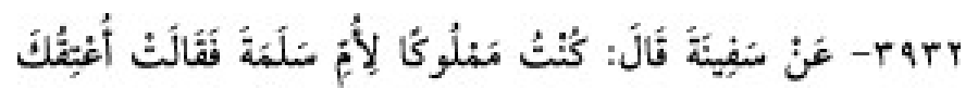 Texto árabe del hadiz de Sunan Abū Dāwūd