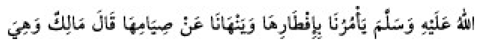 Texto árabe del hadiz de Sunan Abū Dāwūd