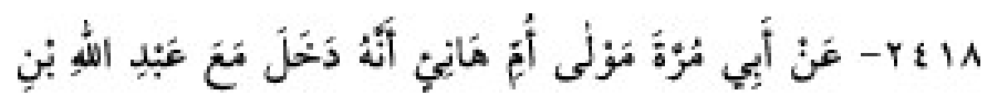 Texto árabe del hadiz de Sunan Abū Dāwūd